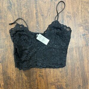Black express crop top xs